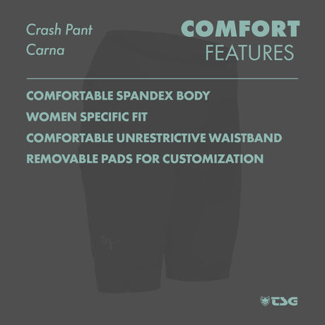 TSG -  Protective Shorts for Women- Crash Pant Carna - Black - ZEITBIKE