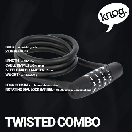 Knog - Twisted Combo - Cable Lock - ZEITBIKE