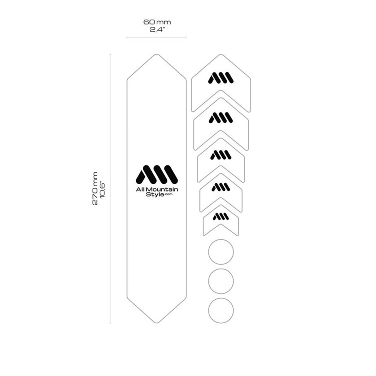 All Mountain Style - Frame Guard - Standard Size (Clear/Silver or Black/Silver) - ZEITBIKE