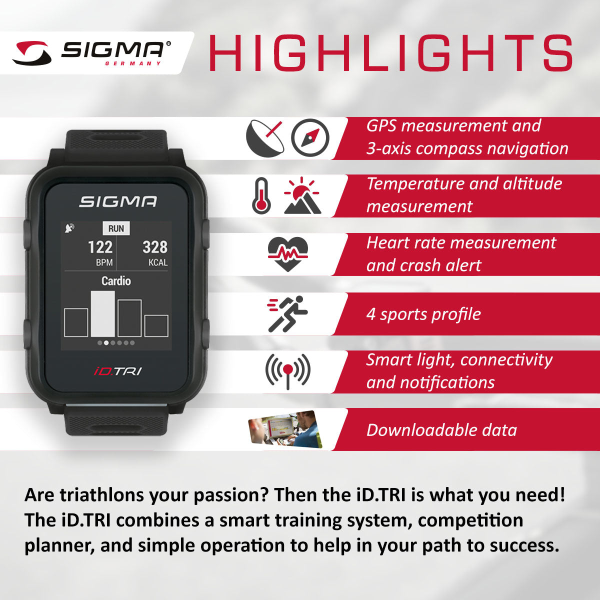 SIGMA Sports Watch - iD.TRI, Triathlon - ZEITBIKE