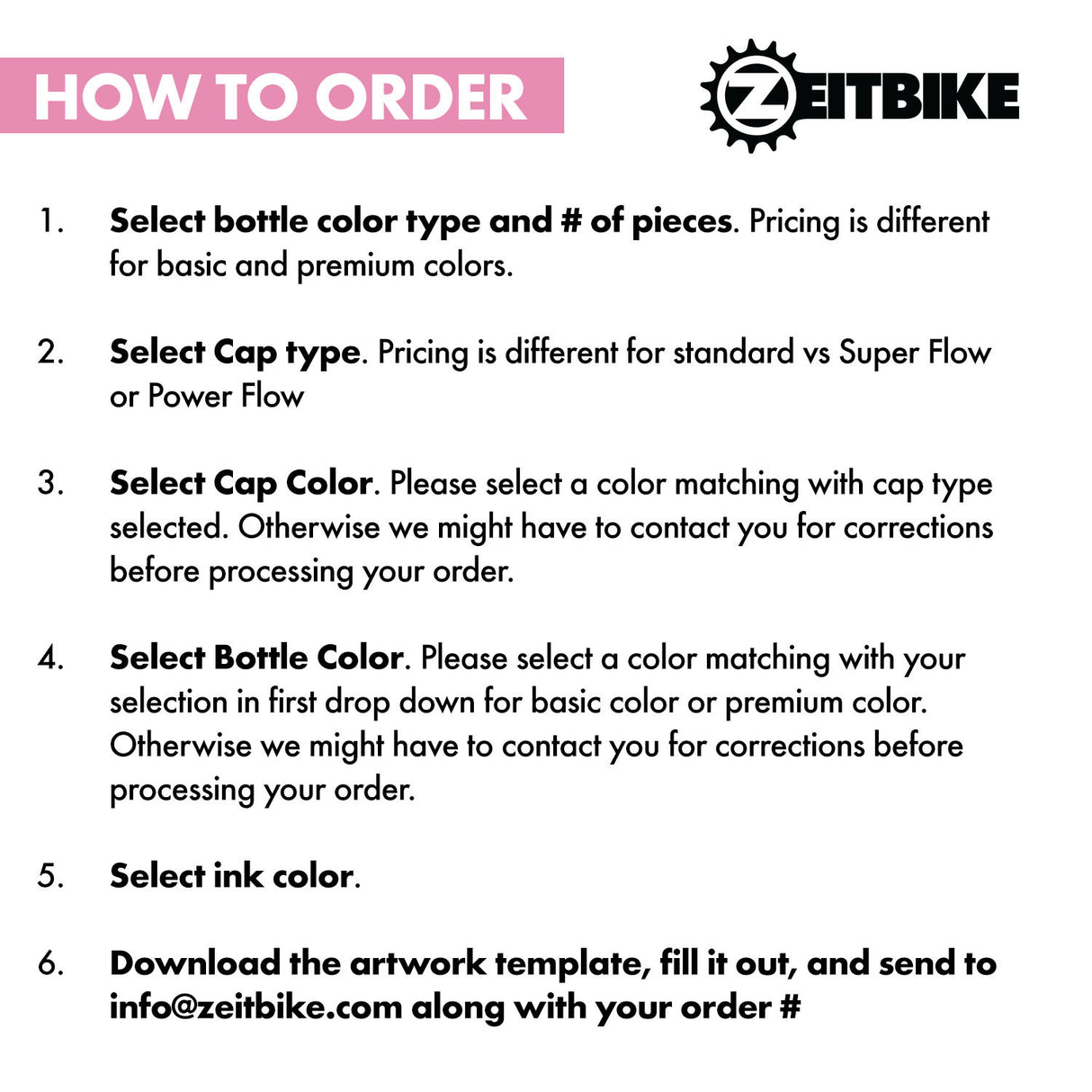 ZEITBIKE - Custom Bottles - 21 Oz. EZ-Squeeze Bike Bottles With Your Business Logo (Starting at 150 pcs)