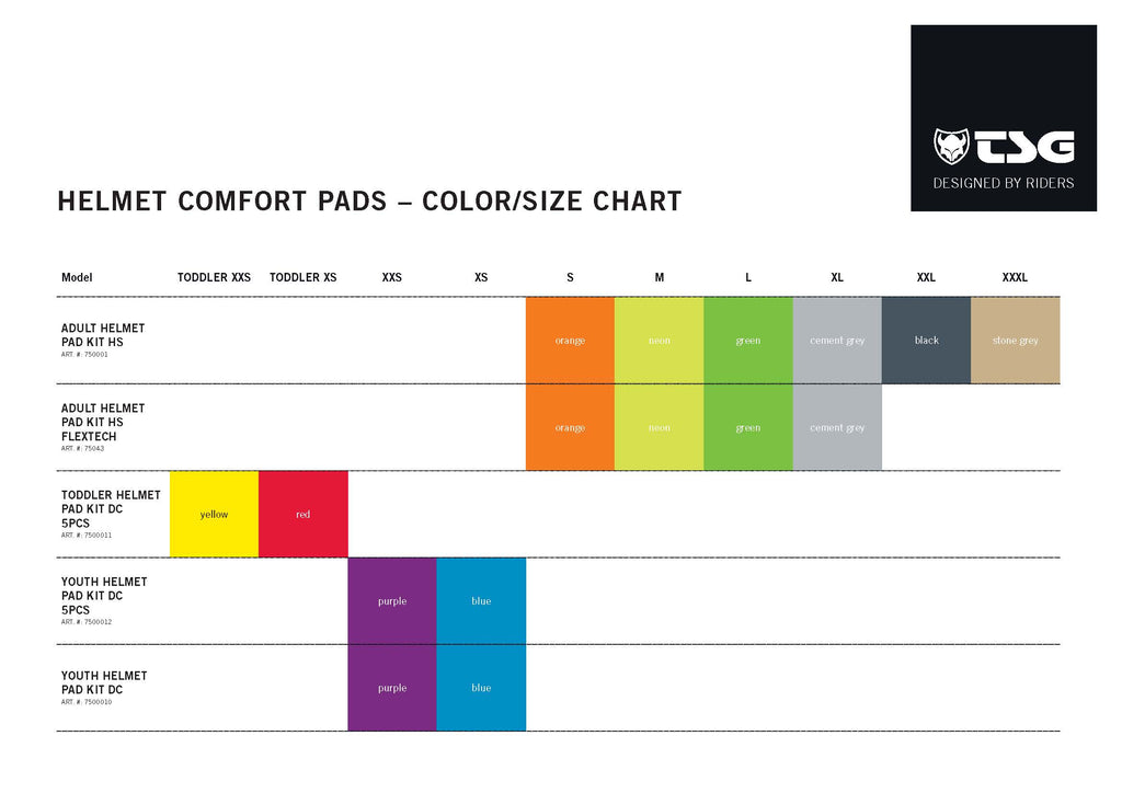 TSG Adult Helmet Pad Kit HS ZEITBIKE